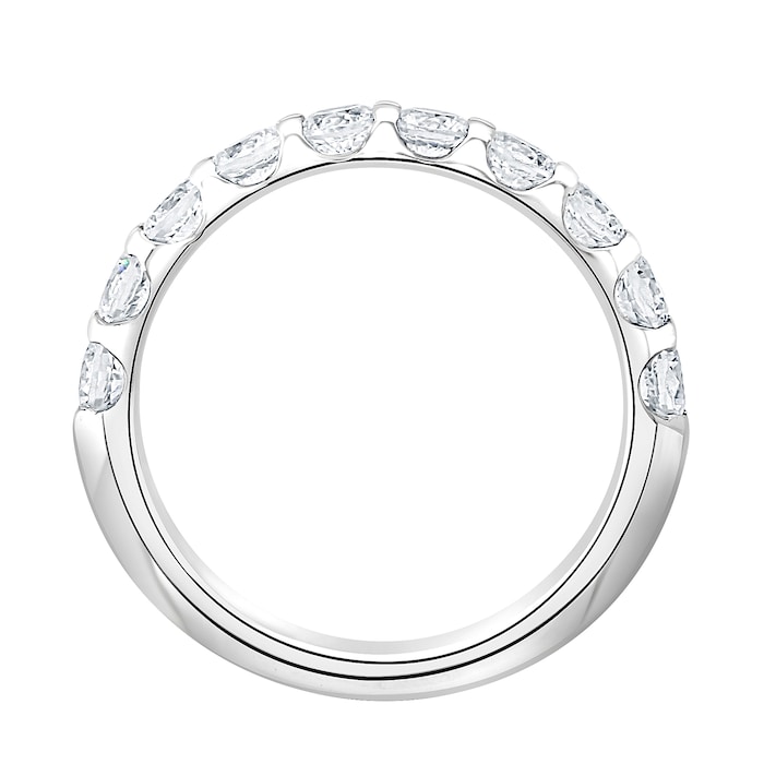 Goldsmiths 18ct White Gold 1.00 Carat Round Brilliant Cut Claw Set Half Eternity Ring - Ring Size V