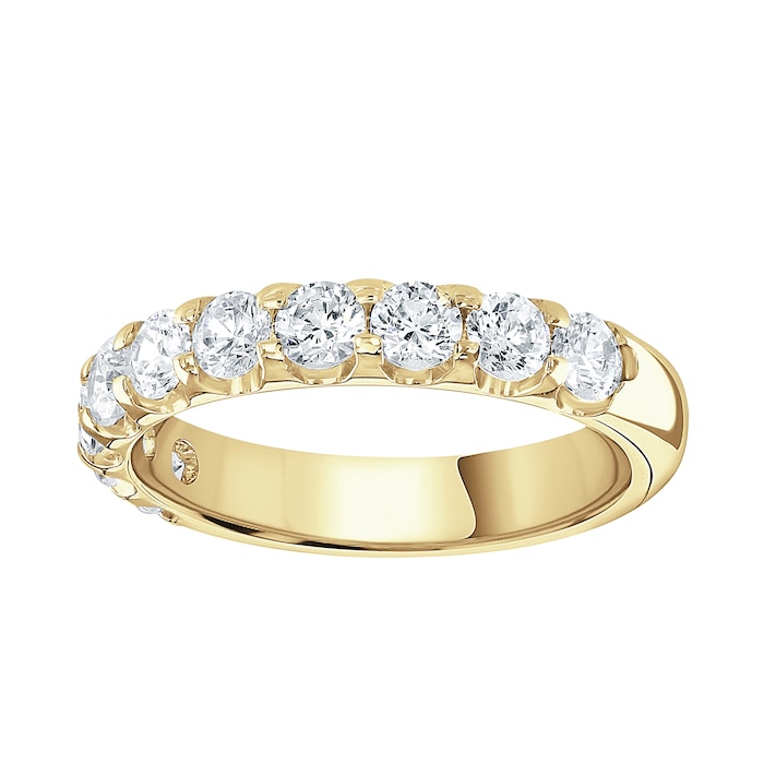 Goldsmiths 18ct Yellow Gold 1.00 Carat Round Brilliant Cut Claw Set Half Eternity Ring