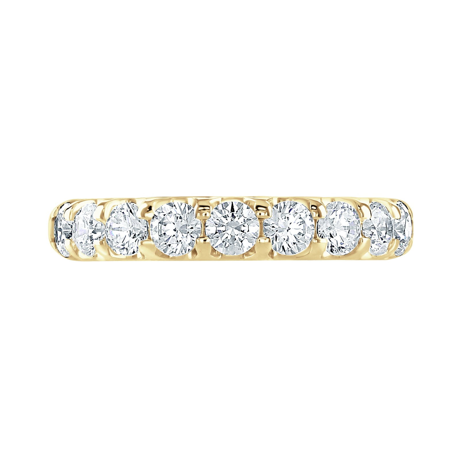 Goldsmiths 18ct Yellow Gold 1.00 Carat Round Brilliant Cut Claw Set Half Eternity Ring