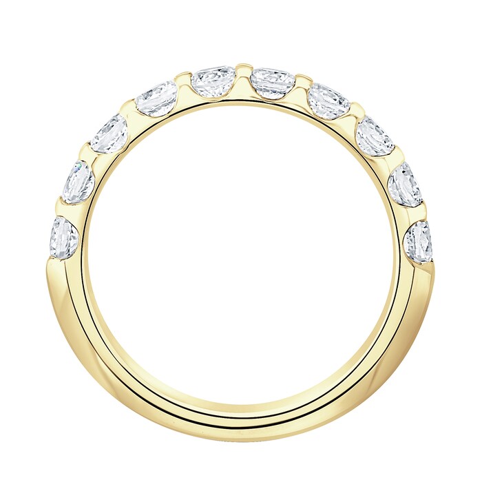 Goldsmiths 18ct Yellow Gold 1.00 Carat Round Brilliant Cut Claw Set Half Eternity Ring