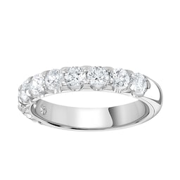 06508138 - 18ct White Gold 1.00 Carat Round Brilliant Cut Claw Set Half Eternity Ring