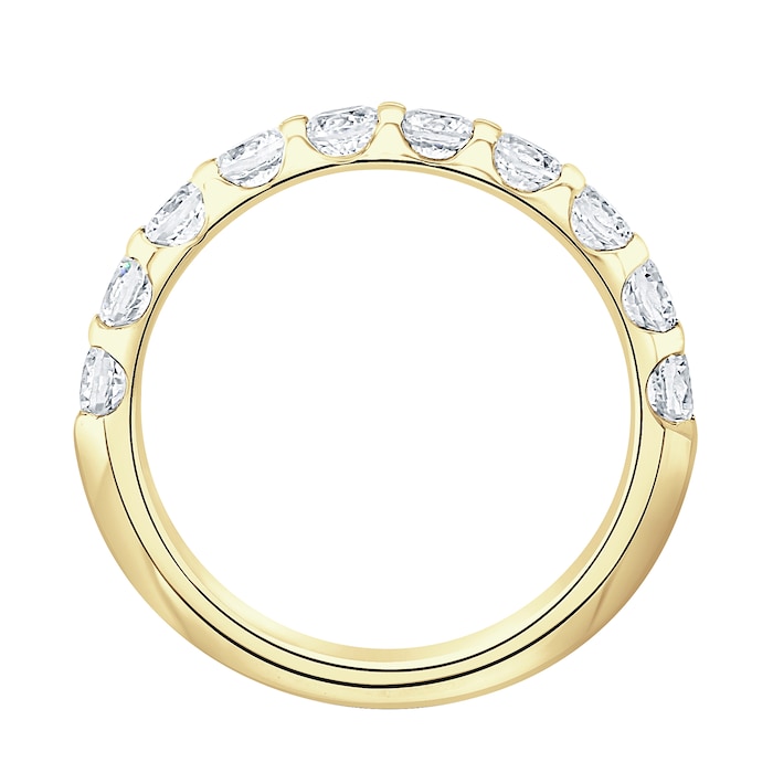 Goldsmiths 18ct Yellow Gold 1.00 Carat Round Brilliant Cut Claw Set Half Eternity Ring