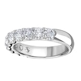 Goldsmiths Platinum 1.30 Carat Round Brilliant Cut Claw Set Half Eternity Ring  - Ring Size Y