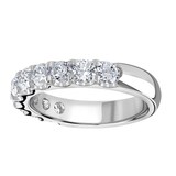 Goldsmiths Platinum 1.30 Carat Round Brilliant Cut Claw Set Half Eternity Ring