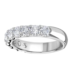 06508154 - Platinum 1.30 Carat Round Brilliant Cut Claw Set Half Eternity Ring