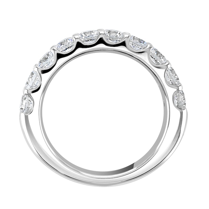 Goldsmiths 18ct White Gold 1.30 Carat Round Brilliant Cut Claw Set Half Eternity Ring