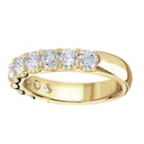 Goldsmiths 18ct Yellow Gold 1.30 Carat Round Brilliant Cut Claw Set Half Eternity Ring