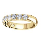 Goldsmiths 9ct Yellow Gold 1.30 Carat Round Brilliant Cut Claw Set Half Eternity Ring