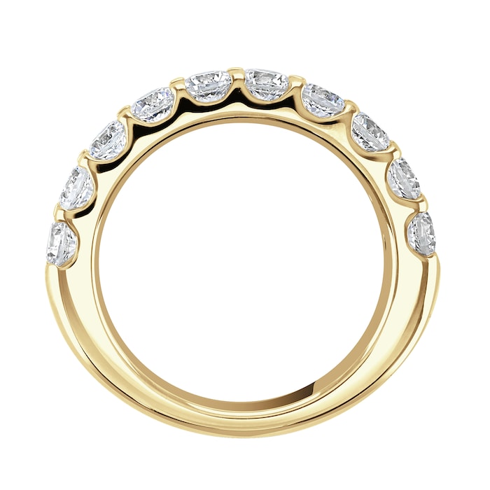 Goldsmiths 9ct Yellow Gold 1.30 Carat Round Brilliant Cut Claw Set Half Eternity Ring