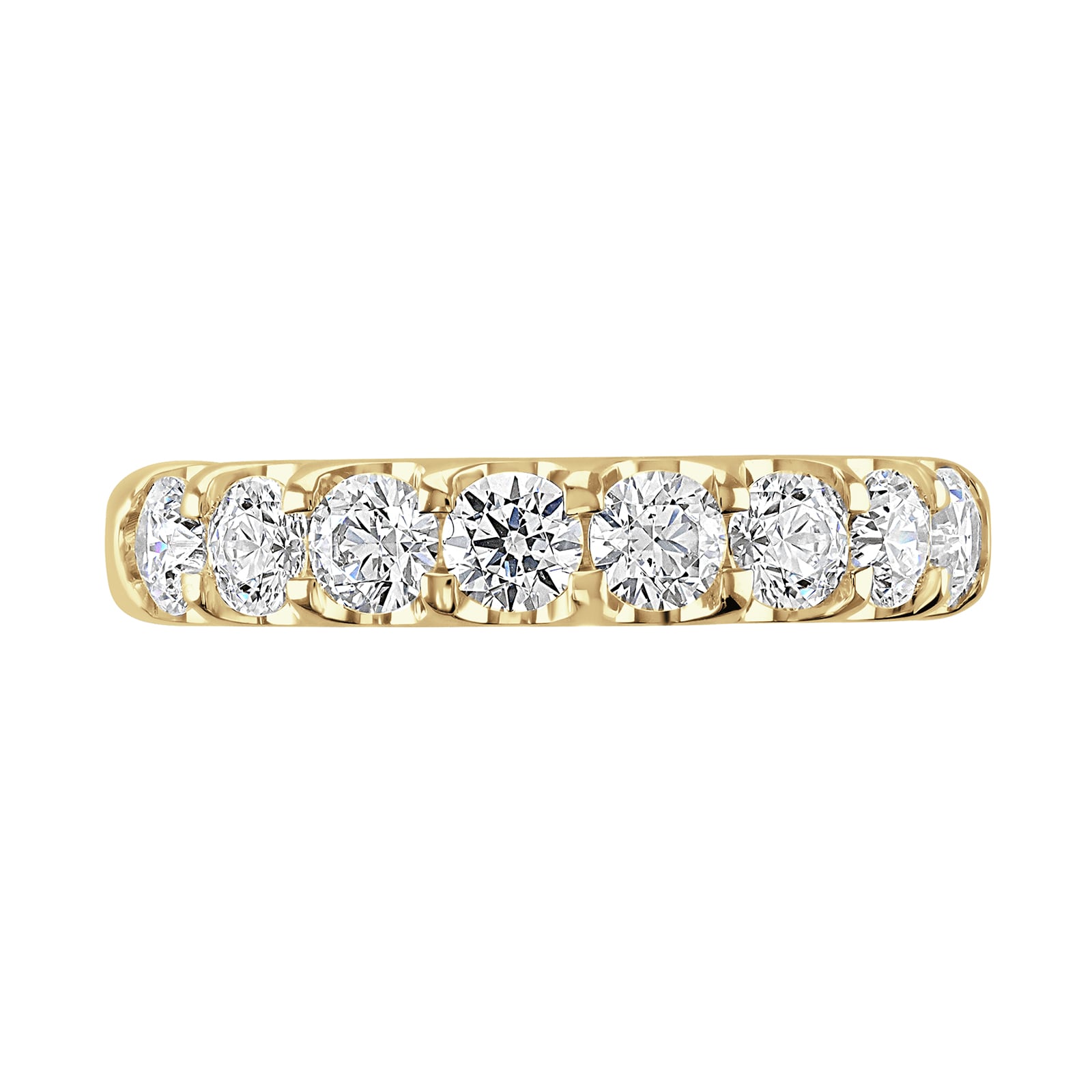 Goldsmiths 18ct Yellow Gold 1.50 Carat Round Brilliant Cut Claw Set Half Eternity Ring