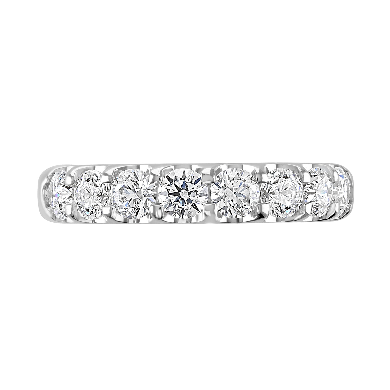Goldsmiths 18ct White Gold 1.50 Carat Round Brilliant Cut Claw Set Half Eternity Ring