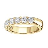 Goldsmiths 18ct Yellow Gold 1.50 Carat Round Brilliant Cut Claw Set Half Eternity Ring  - Ring Size Q