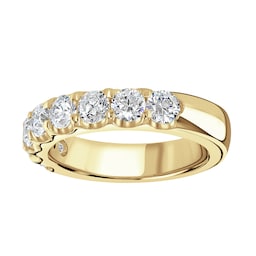 06508168 - 18ct Yellow Gold 1.50 Carat Round Brilliant Cut Claw Set Half Eternity Ring