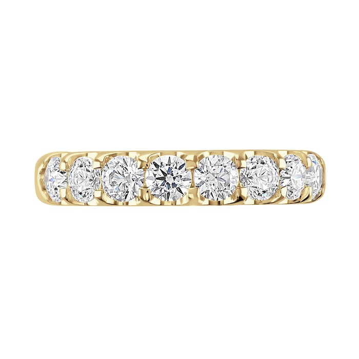 Goldsmiths 18ct Yellow Gold 1.50 Carat Round Brilliant Cut Claw Set Half Eternity Ring - Ring Size Q