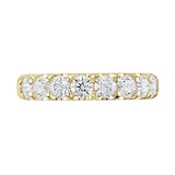 Goldsmiths 18ct Yellow Gold 1.50 Carat Round Brilliant Cut Claw Set Half Eternity Ring  - Ring Size Q