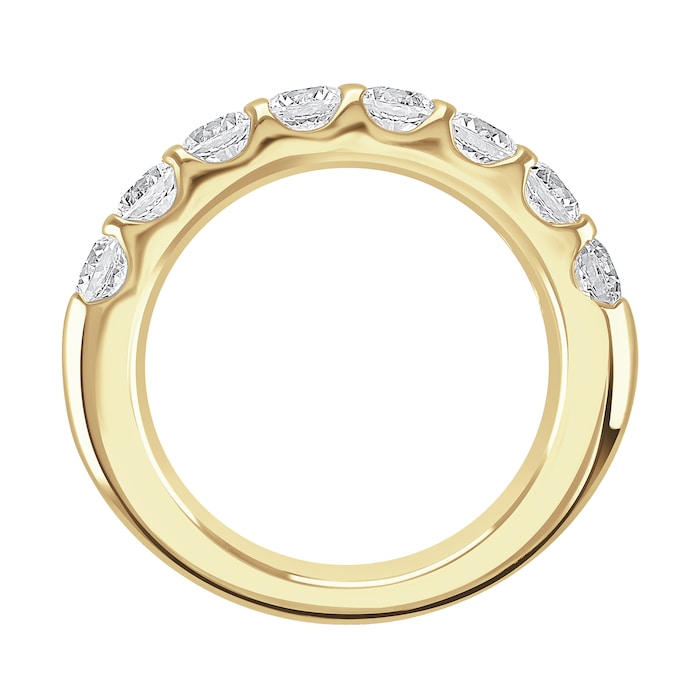 Goldsmiths 18ct Yellow Gold 1.50 Carat Round Brilliant Cut Claw Set Half Eternity Ring - Ring Size Q