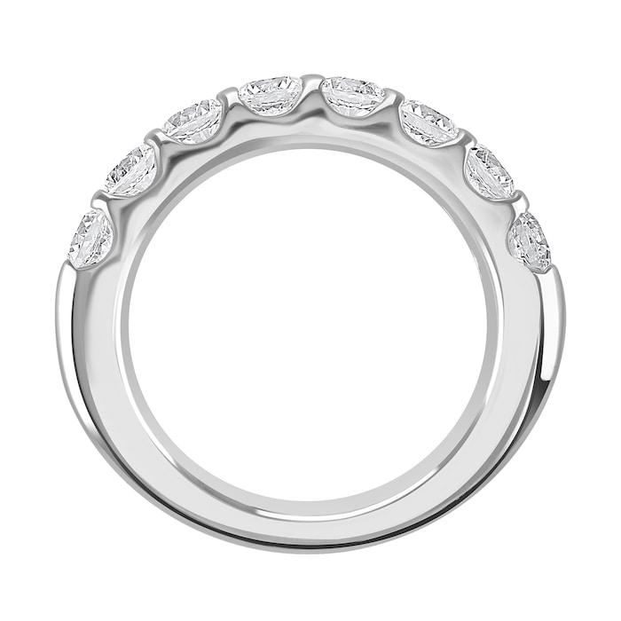 Goldsmiths Platinum 1.50 Carat Round Brilliant Cut Claw Set Half Eternity Ring