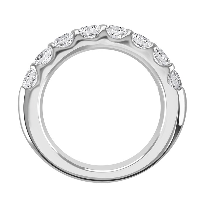 Goldsmiths 9ct White Gold 1.50 Carat Round Brilliant Cut Claw Set Half Eternity Ring