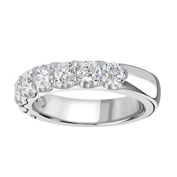 06508177 - Platinum 1.50 Carat Round Brilliant Cut Claw Set Half Eternity Ring