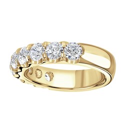 06508181 - 9ct Yellow Gold 2.15 Carat Round Brilliant Cut Claw Set Half Eternity Ring