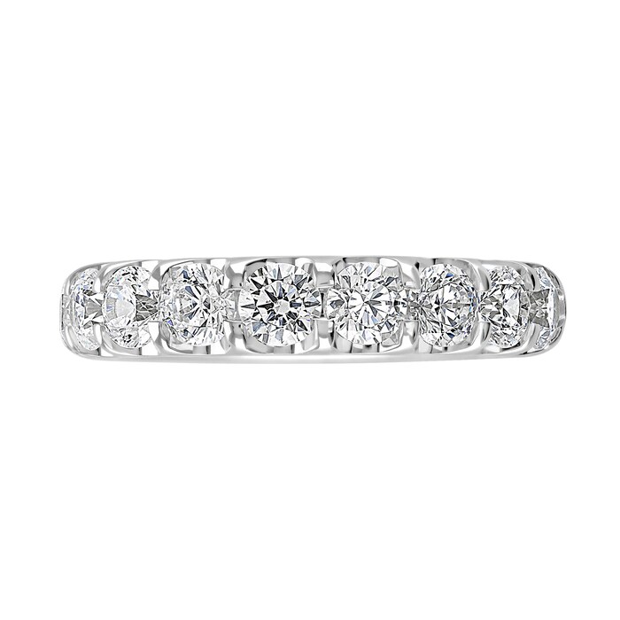 Goldsmiths 18ct White Gold 2.15 Carat Round Brilliant Cut Claw Set Half Eternity Ring
