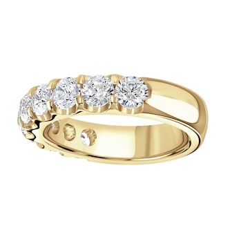 Goldsmiths 18ct Yellow Gold 2.15 Carat Round Brilliant Cut Claw Set Half Eternity Ring Goldsmiths 18ct Yellow Gold 2.15 Carat Round Brilliant Cut Claw Set Half Eternity Ring