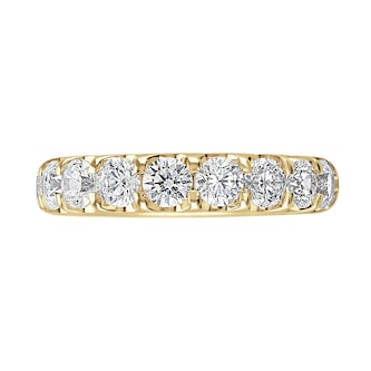 Goldsmiths 18ct Yellow Gold 2.15 Carat Round Brilliant Cut Claw Set Half Eternity Ring Goldsmiths 18ct Yellow Gold 2.15 Carat Round Brilliant Cut Claw Set Half Eternity Ring