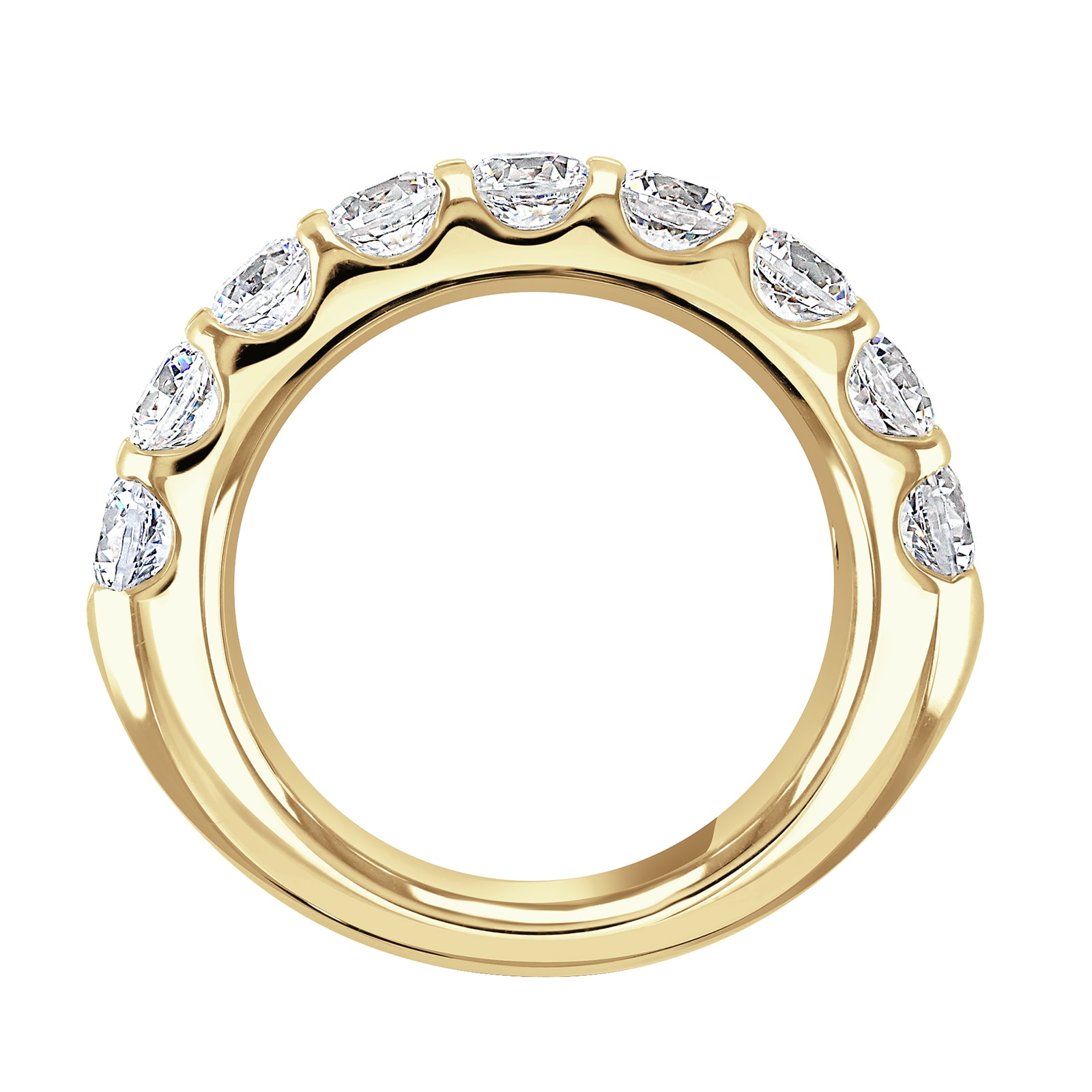 Goldsmiths 18ct Yellow Gold 2.15 Carat Round Brilliant Cut Claw Set Half Eternity Ring Goldsmiths 18ct Yellow Gold 2.15 Carat Round Brilliant Cut Claw Set Half Eternity Ring