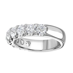 06508188 - Platinum 2.15 Carat Round Brilliant Cut Claw Set Half Eternity Ring