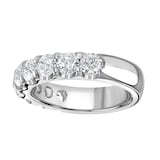 Goldsmiths 9ct White Gold 2.15 Carat Round Brilliant Cut Claw Set Half Eternity Ring
