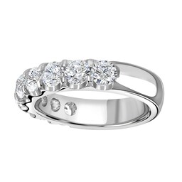 06508191 - 9ct White Gold 2.15 Carat Round Brilliant Cut Claw Set Half Eternity Ring