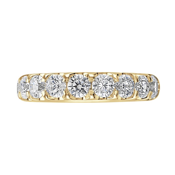 Goldsmiths 9ct Yellow Gold 2.15 Carat Round Brilliant Cut Claw Set Half Eternity Ring