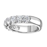 Goldsmiths Platinum 2.15 Carat Round Brilliant Cut Claw Set Half Eternity Ring  - Ring Size X