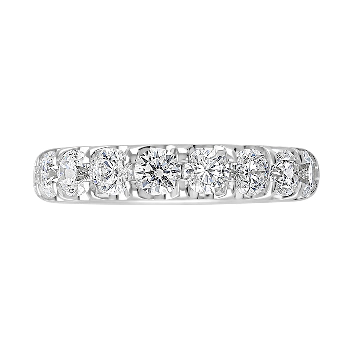 Goldsmiths Platinum 2.15 Carat Round Brilliant Cut Claw Set Half Eternity Ring - Ring Size X