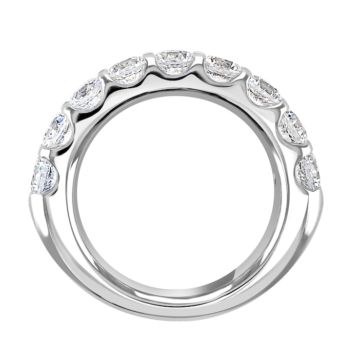 Goldsmiths Platinum 2.15 Carat Round Brilliant Cut Claw Set Half Eternity Ring - Ring Size X