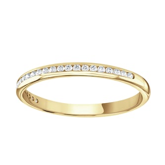 Goldsmiths 18ct Yellow Gold 0.12 Carat Round Brilliant Cut Channel Set Half Eternity Ring Goldsmiths 18ct Yellow Gold 0.12 Carat Round Brilliant Cut Channel Set Half Eternity Ring