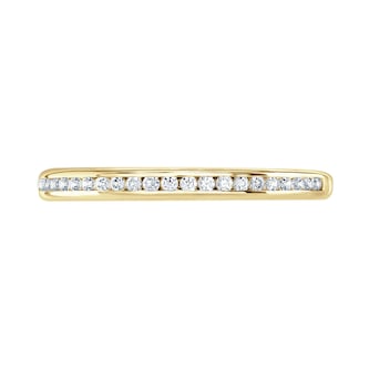 Goldsmiths 18ct Yellow Gold 0.12 Carat Round Brilliant Cut Channel Set Half Eternity Ring Goldsmiths 18ct Yellow Gold 0.12 Carat Round Brilliant Cut Channel Set Half Eternity Ring