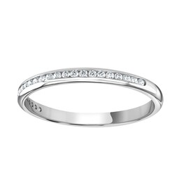 06508200 - Platinum 0.12 Carat Round Brilliant Cut Channel Set Half Eternity Ring
