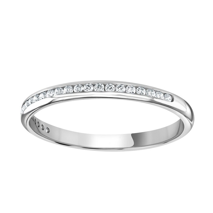 Goldsmiths 9ct White Gold 0.12 Carat Round Brilliant Cut Channel Set Half Eternity Ring