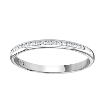Goldsmiths Platinum 0.12 Carat Round Brilliant Cut Channel Set Half Eternity Ring Goldsmiths Platinum 0.12 Carat Round Brilliant Cut Channel Set Half Eternity Ring