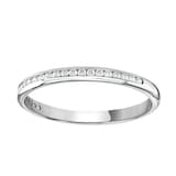 Goldsmiths Platinum 0.12 Carat Round Brilliant Cut Channel Set Half Eternity Ring - Ring Size G