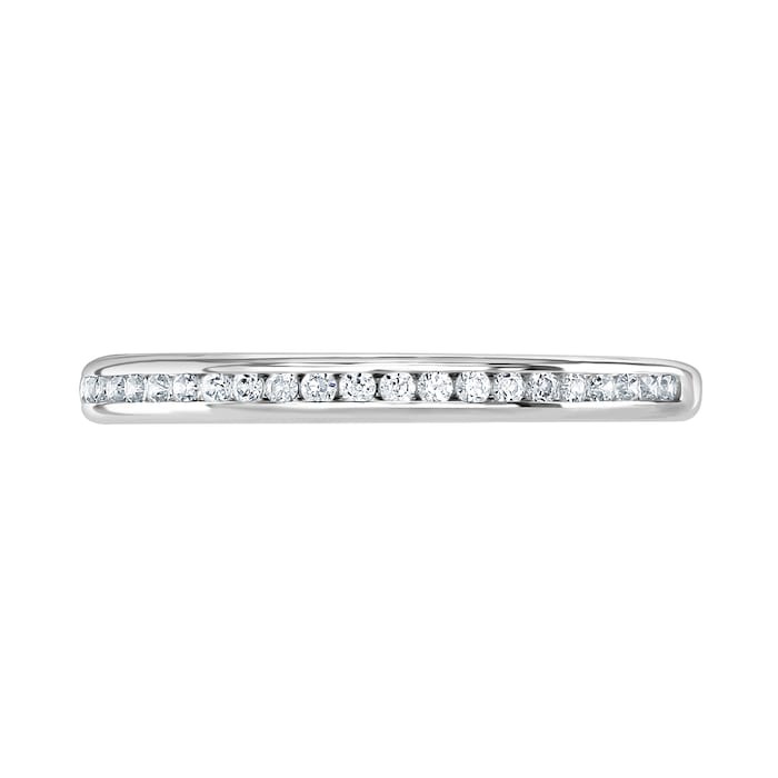 Goldsmiths Platinum 0.12 Carat Round Brilliant Cut Channel Set Half Eternity Ring - Ring Size G