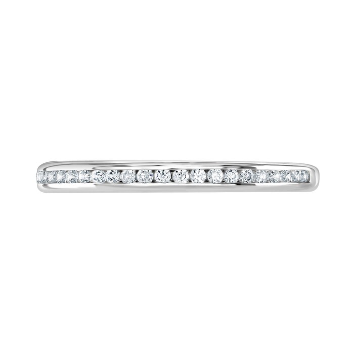 Goldsmiths 18ct White Gold 0.12 Carat Round Brilliant Cut Channel Set Half Eternity Ring