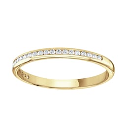 06508209 - 18ct Yellow Gold 0.12 Carat Round Brilliant Cut Channel Set Half Eternity Ring