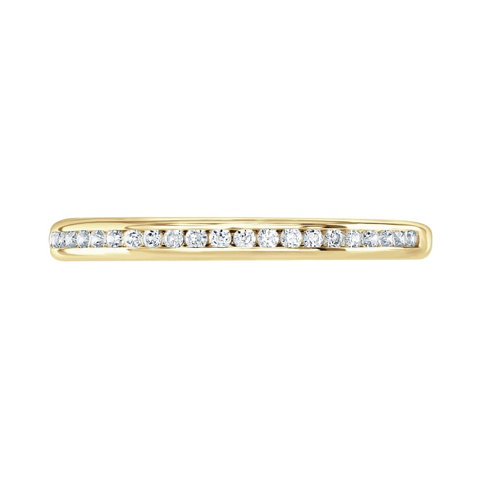 Goldsmiths 18ct Yellow Gold 0.12 Carat Round Brilliant Cut Channel Set Half Eternity Ring