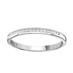 06508212 - Platinum 0.12 Carat Round Brilliant Cut Channel Set Half Eternity Ring