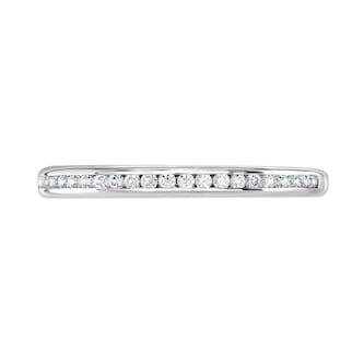 Goldsmiths Platinum 0.12 Carat Round Brilliant Cut Channel Set Half Eternity Ring Goldsmiths Platinum 0.12 Carat Round Brilliant Cut Channel Set Half Eternity Ring