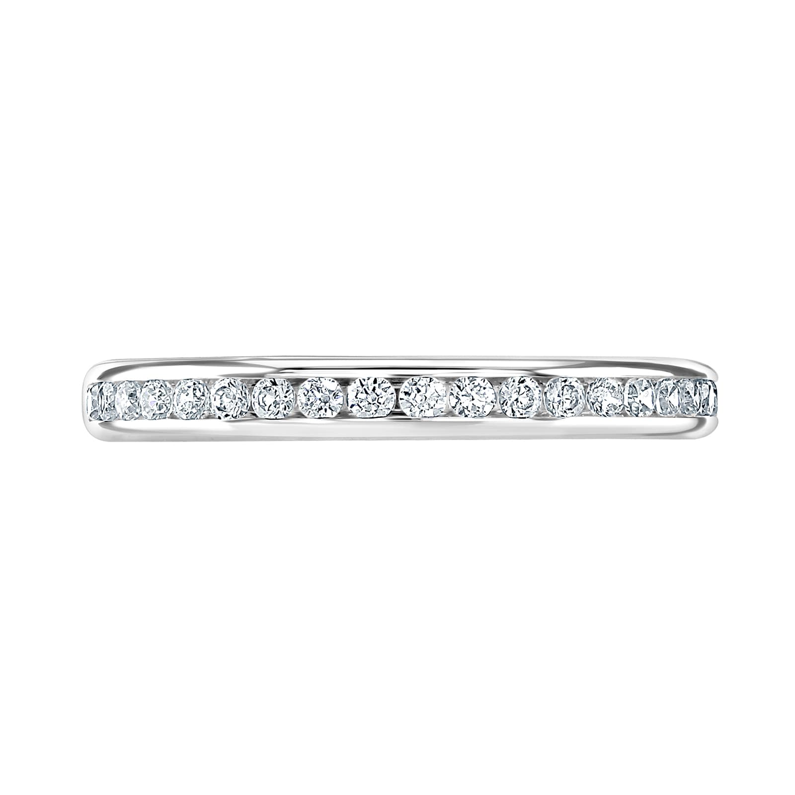 Goldsmiths 9ct White Gold 0.20 Carat Round Brilliant Cut Channel Set Half Eternity Ring
