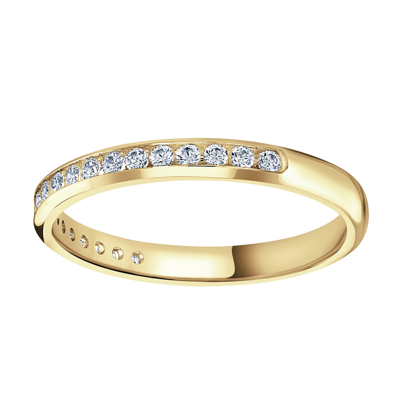 9ct Yellow Gold 0.20 Carat Round Brilliant Cut Channel Set Half Eternity Ring - Ring Size J