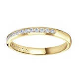 Goldsmiths 9ct Yellow Gold 0.20 Carat Round Brilliant Cut Channel Set Half Eternity Ring